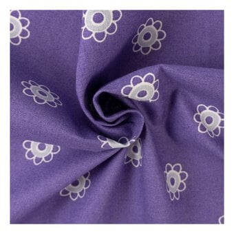 Purple Flower Single Cotton Fat Quarter