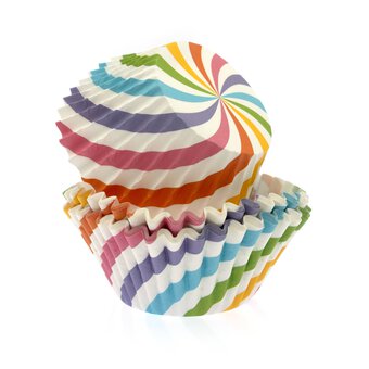 Whisk Rainbow Stripe Cupcake Cases 50 Pack