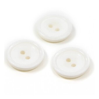Hemline White Basic Knitwear Button 3 Pack