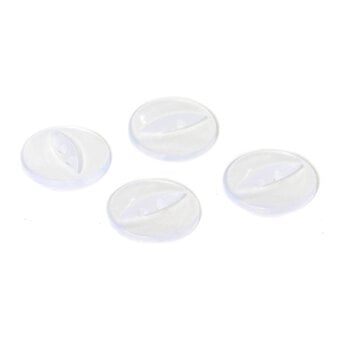 Hemline Clear Basic Fish Eye Button 5 Pack