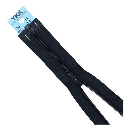 YKK Navy Blue Nylon Open End Zip 36cm image number 1