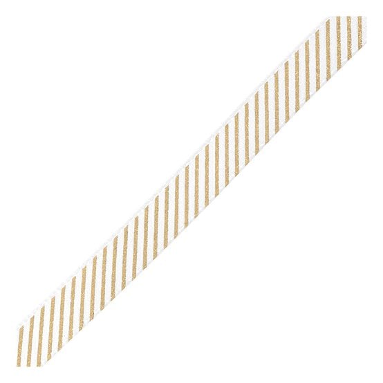 Golden Ribbo Gold Stripe Printed Ribbon 10mm x 3m | Hobbycraft