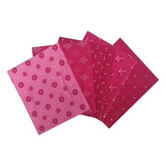 Pink Essential Trend Cotton Fat Quarters 5 Pack