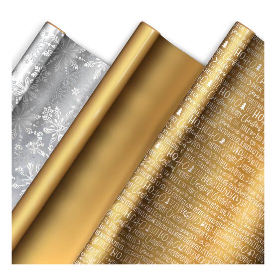 Metallic Christmas Luxury Gift Wrap Set 9 Pieces image number 2
