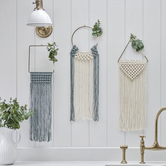 How to Make a Trio of Macram&eacute; Wreaths