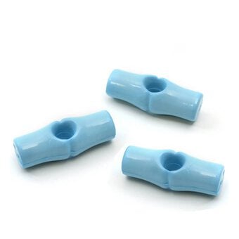 Hemline Blue Basic Toggle Button 3 Pack