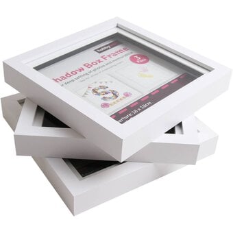 White Shadow Box Frame 18cm x 18cm 3 Pack image number 2