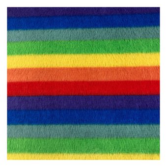 Large Stripe Rainbow Fur Fabric by the Metre
