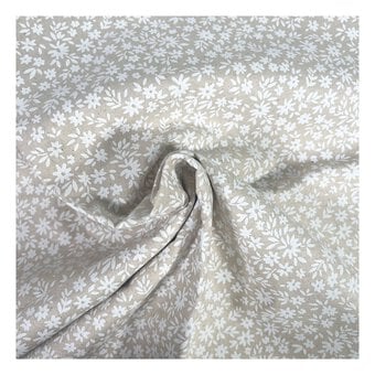 Natural Daisy Cotton Fabric by the Metre