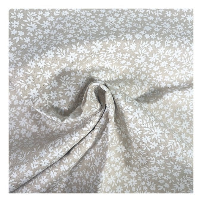 Natural Daisy Cotton Fabric by the Metre image number 1