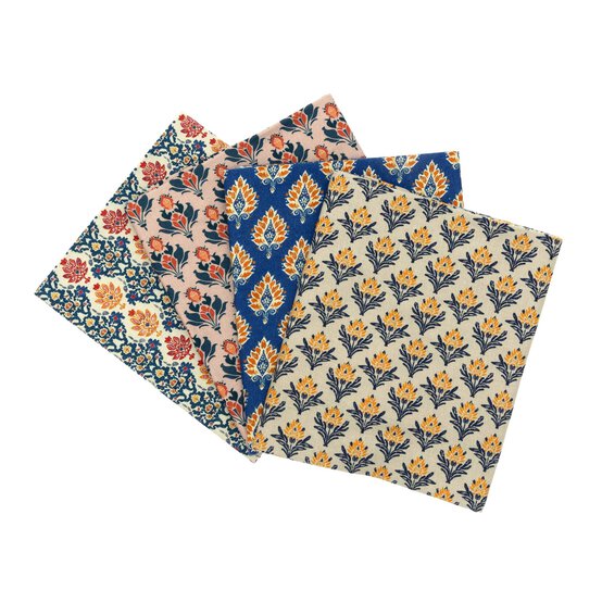 Indian Block Prints Cotton Fat Quarters 4 Pack image number 1