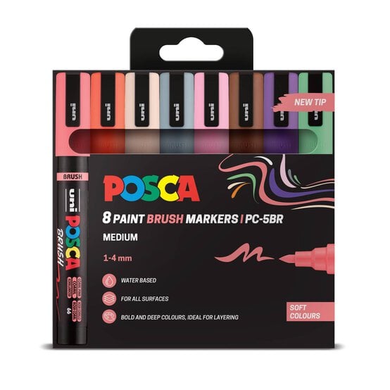 Uni-ball Posca Soft PC-5BR Marker Pens 8 Pack image number 1