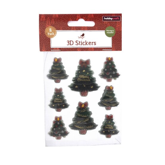 Christmas Tree 3D Stickers 9 Pack image number 4