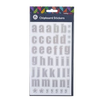 Block Holographic Alphabet Chipboard Stickers 85 Pieces image number 3