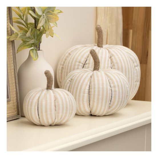 White Cotton Striped Pumpkin 3 Pack Bundle image number 2