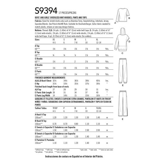 Simplicity Kids&rsquo; Sportswear Sewing Pattern S9394 (XS-XL) image number 2