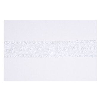 White Embroidered Tulle Lace Trim by the Metre