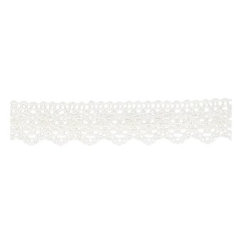 White 25mm Scallop Cotton Lace Trim by the Metre