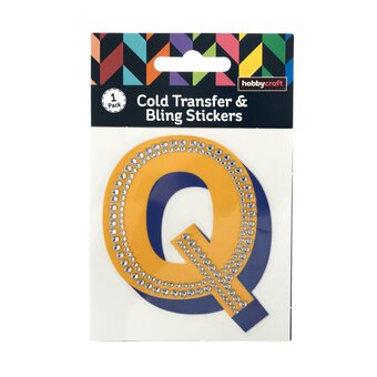 Cold Transfer and Bling Letter Q Sticker Set