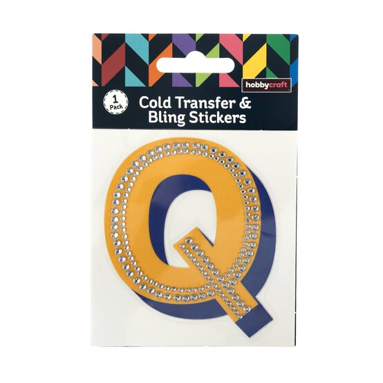 Cold Transfer and Bling Letter Q Sticker Set image number 1