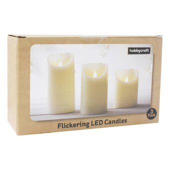 Hobbycraft Flickering LED Candles 3 Pack