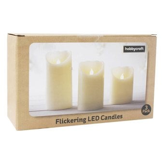 Flickering LED Candles 3 Pack