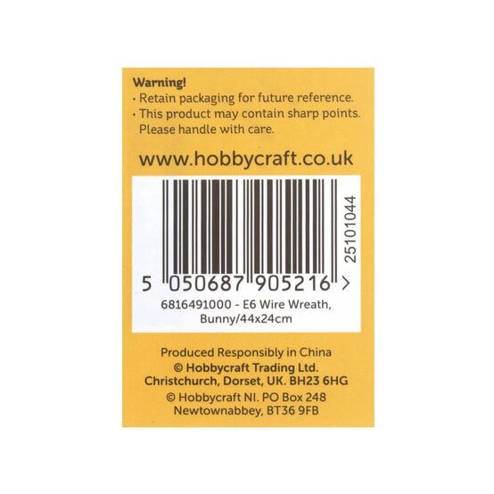 Bunny Head Wire Wreath 44cm image number 4