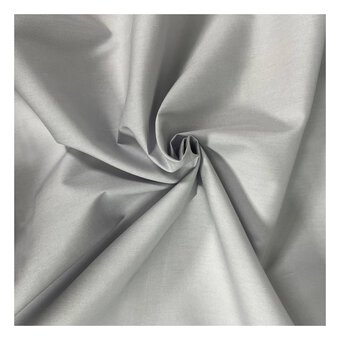 Silver Cotton Poplin Fabric by the Metre