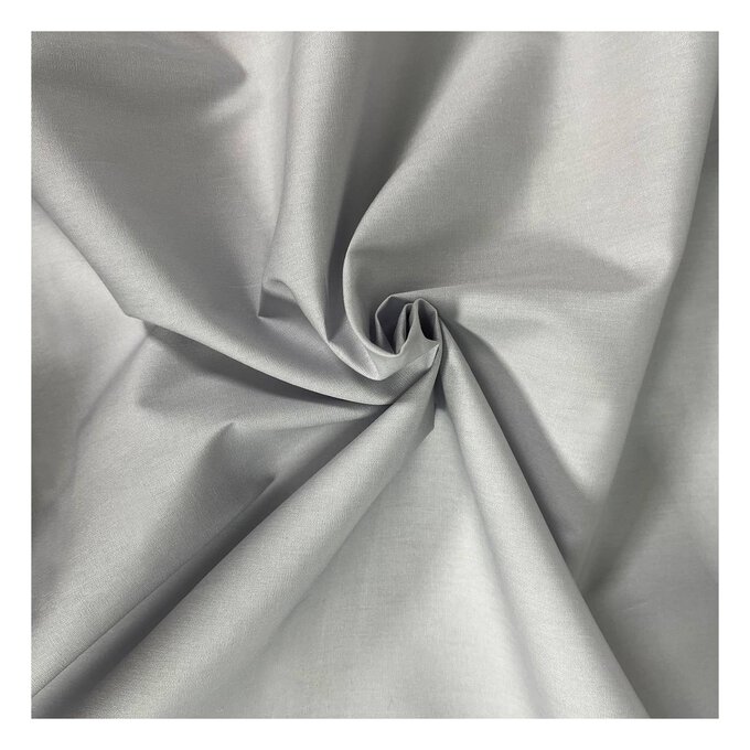 Silver Cotton Poplin Fabric by the Metre image number 1
