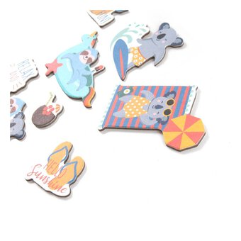 Relaxing Koala and Sloth Chipboard Stickers 8 Pack