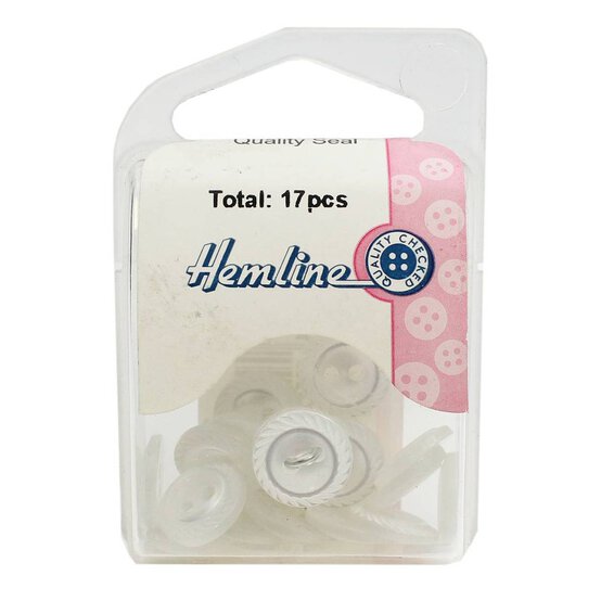 Hemline White Basic Cut Edge Button 17 Pack image number 2