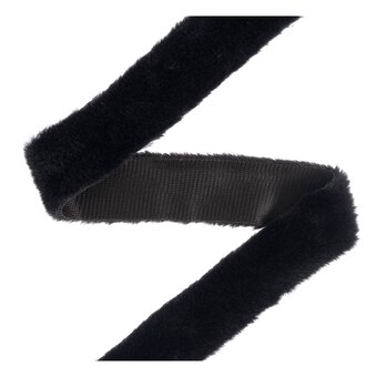 Black Faux Fur Ribbon 3.5cm x 1m