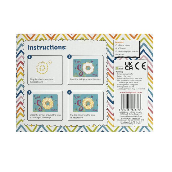 Make Your Own Cactus and Doughnut String Art Kit image number 5