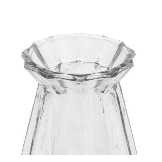 Clear Textured Glass Vase 12cm x 18cm image number 3