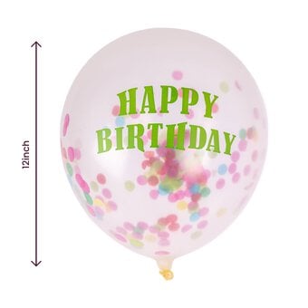 Assorted Happy Birthday Confetti Balloons 6 Pack image number 2