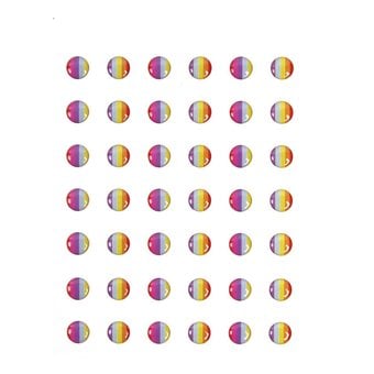 Rainbow Adhesive Gems 10mm 42 Pack