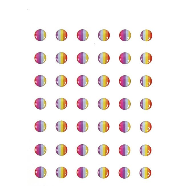 Rainbow Adhesive Gems 10mm 42 Pack image number 1