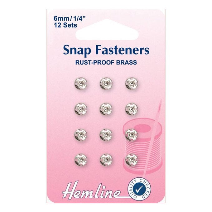 Hemline Snap Fasteners 6mm 12 Pack image number 1