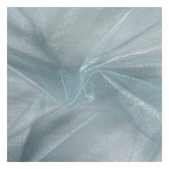 Blue Crystal Organza Fabric by the Metre