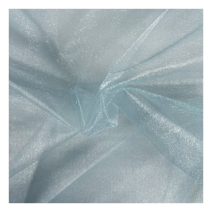 Blue Crystal Organza Fabric by the Metre image number 1
