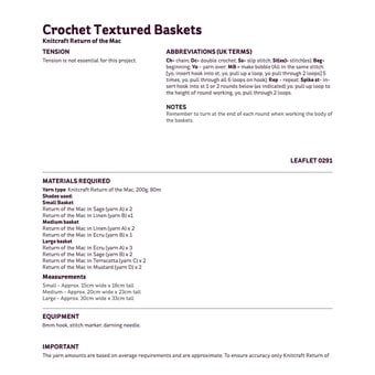 Knitcraft Crochet Textured Baskets Digital Pattern 0291 image number 3