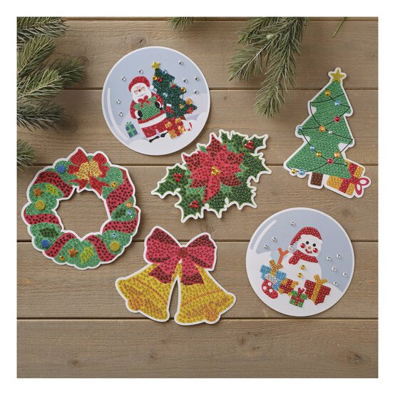Diamond Art Christmas Kit 6 Pack image number 1