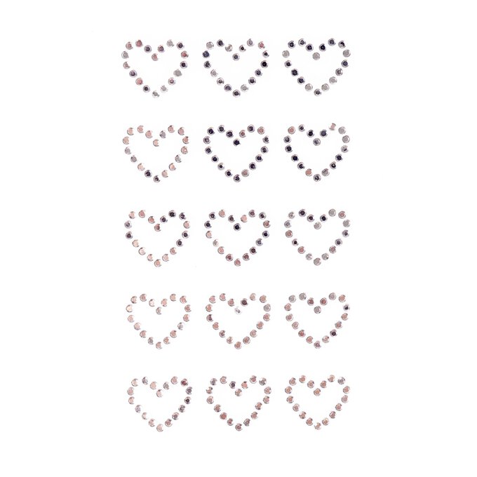 Heart Iron-On Gems 15 Pack image number 1