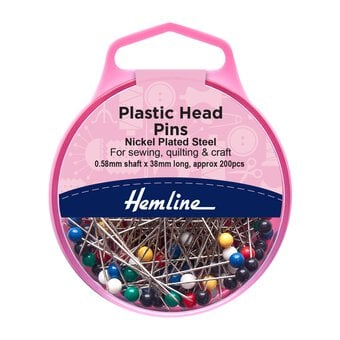 Hemline Plastic Head Pins 200 Pack image number 2