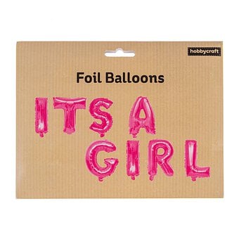 Pink It's a Girl Foil Balloon Set image number 4