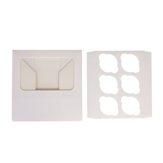 White Cupcake Tray Box 6 Wells image number 3
