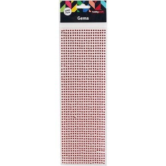 Red Adhesive Gems 3mm 1080 Pack image number 3