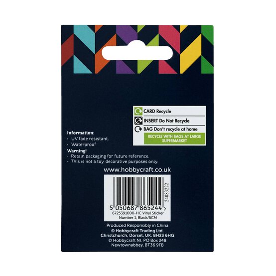 Black and Gold Vinyl Number 1 Sticker 5cm image number 6