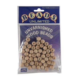 Beads Unlimited Unvarnished Wooden Beads 12mm 60 Pack
