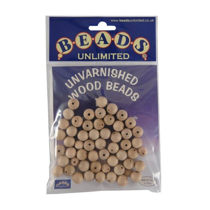 Beads Unlimited Unvarnished Wooden Beads 12mm 60 Pack image number 1